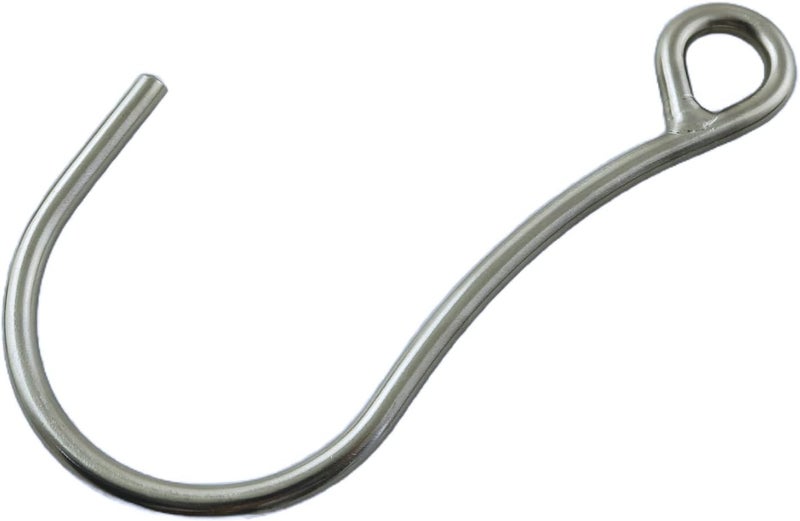 YTgilo Stainless Steel J Diving Single Hook Diving Safety Gear Hook Quick Release Buckle Heavy Duty Scuba Diving Current Single Hook Accessory Silver - Image 1